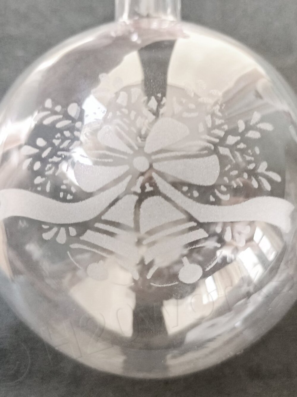 Vintage Princess House Crystal 3" Ball Ornament Christmas, #408 Bells, Orig Box - Picture 2 of 5